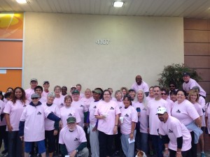 Strollers w pink LBFF Local 372 shirts 10-26-13